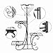 Moutik Home Metal Plant Stand:Flower Holder Pots Garden Yard Decor Display Stand with 4 Tiers Living Room Shelf Organizer for Outdoor Indoor Planter Rack Corner Black
