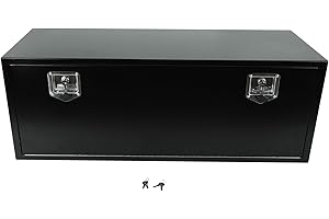 COOLBAG 48 Inch Underbody Truck Box Steel Storage Tool Box,48 x 18 x 18 Tool Chest Organizer w/Lock and Keys For Pickup,Truck Bed, RV, Trailer,Heavy Duty Waterproof Black box