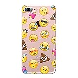 iPhone 7 Plus Case, Eouine Soft TPU Silicone Bumper Back Cover [Slim Fit] [Scratch Resistant] [Shock Absorption ] Clear Protective Cases for Apple iPhone 7 Plus 5.5 inch, Emoji