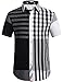 SSLR Men's Stripe Button-Down Casual Short Sleeve Shirt