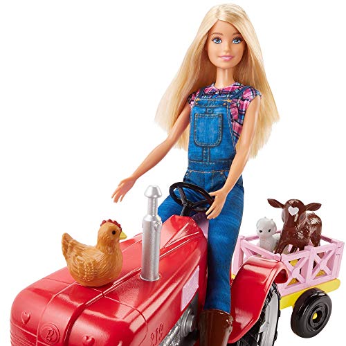 3 Barbie+FRM18+Doll+and+Tractor