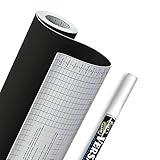 VersaChalk Chalkboard Contact Paper Vinyl Wall Decal Sticker, Extra Large 18 x 96 Inch Roll with Chalk Pen - Non Porous Black Peel and Stick Removable Blackboard Adhesive Chalkboard Paint Wallpaper