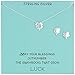 Amazon Collection Sterling Silver Four Leaf Clover Necklace and Earrings Jewelry Set