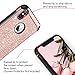 iPhone X Case, iPhone Xs 2018 Glitter Case, BENTOBEN Bling Slim Hybrid 2 in 1 TPU Bumper Hard PC Cover Coat Sparkly Shiny Cute Faux Leather with Metal Kickstand for iPhone X/iPhone Xs 2018,Rose Gold