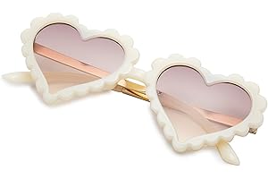 COASION Kids Heart Girls Sunglasses UV 400 Protection for Toddler Party Beach Shades Age 3-10