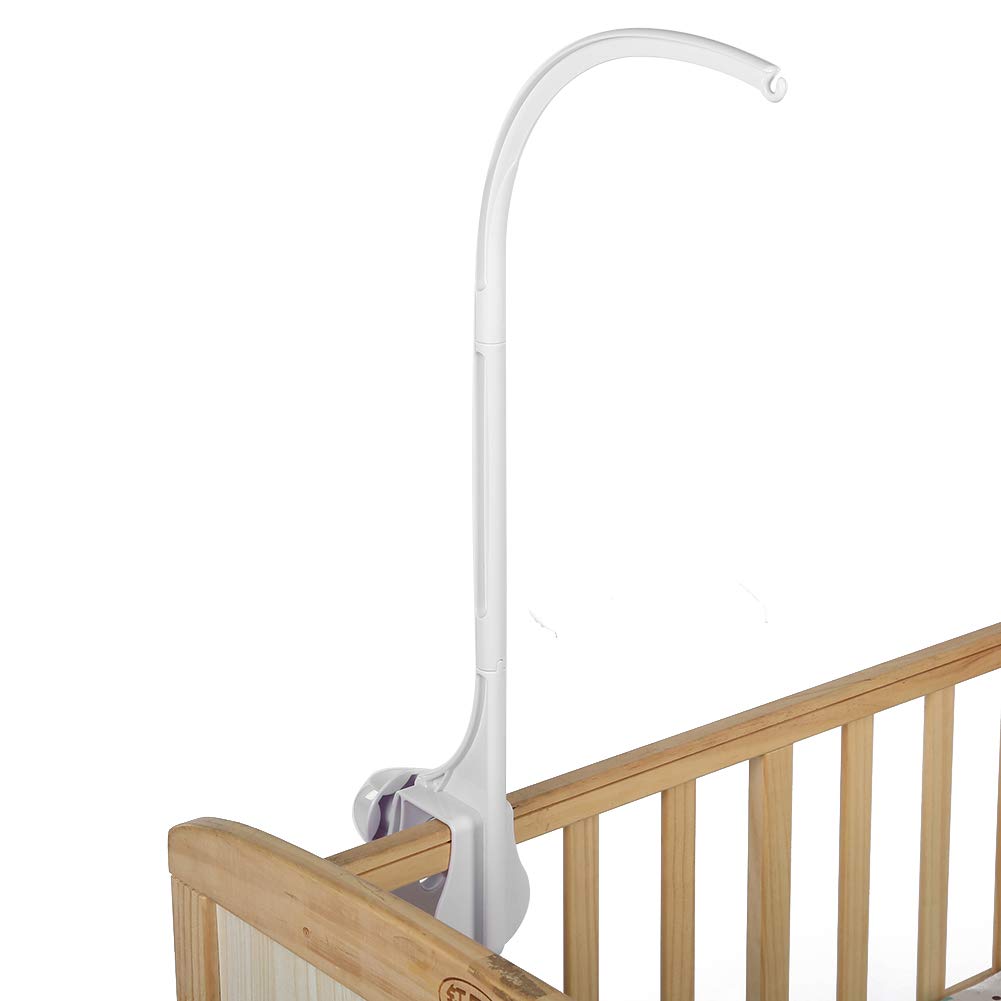 Rattles Bracket Music Box Holder Nursery Mobiles, Arm Bracket, Hanging Arm Bracket Ages 0 and Older for Babies(White)