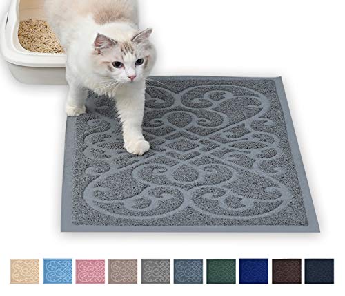 PetLike Cat Litter Mat Kitty Litter Mats for Tray Boxes, Kitty Litter Trapping Mat House Floors Clean (Light Grey) - Thumbnail 6