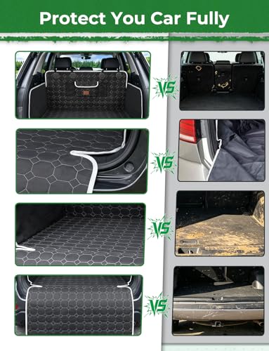 KYG Telo Auto per Cani, Telo Cane Auto Bagagliaio con Laterale e Paraurti, Antiscivolo Impermeabile Resistente ai Graffi, Universale per Bagagliaio Auto, SUV, Station Wagon, Furgoni, 200 * 105cm