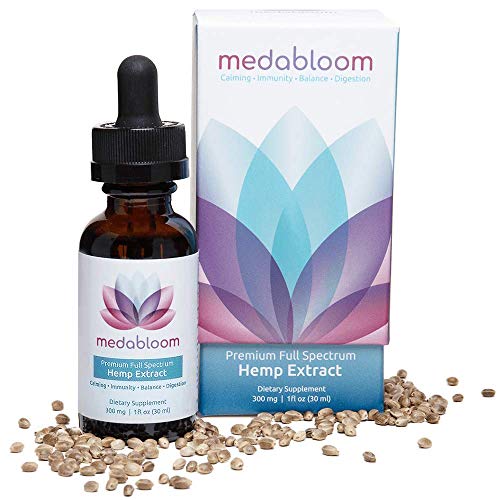 Medabloom Premium Hemp Oil Extract – Pure, Potent, No Dirty Taste – Stress Anti Anxiety Relief, Pain, Herbal Sleep Supplements, Arthritis, Fibromyalgia – 3rd Party Tested, Organic Oils, Made in USA