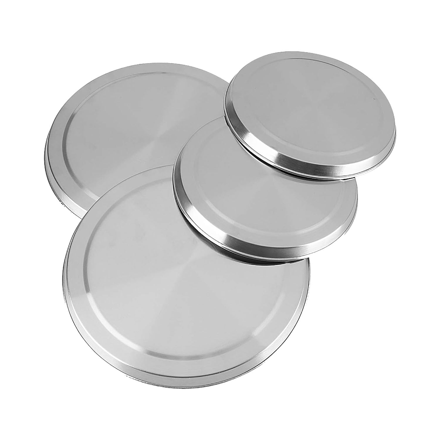 Evokk 4pcs Silver Hob Covers Reusable Stainless Steel Kitchen Oven Cooker Ring Protector Metal Covers