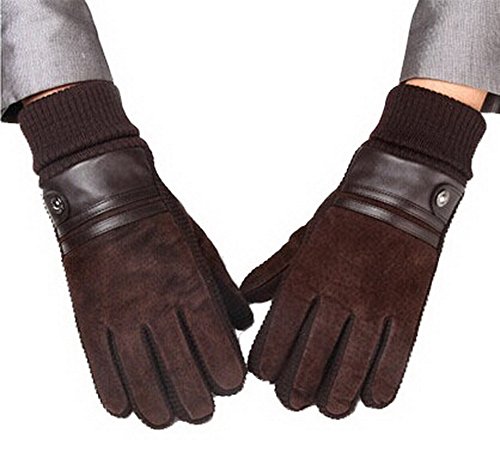 PANDA SUPERSTORE Winter Women's Fingers Pigskin Gloves - Plus Velvet Thickened Antiskid Windpro