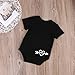 Baby Boy Clothes Newborn Infant Letter Printed Short Sleeve Romper Bodysuit Jumpsuit Outfit Black (0-9 Months)