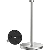 VEHHE Paper Towel Holder Countertop, 4 Non-Slip Suction Cups, Weighted Base | Silver | Rust-Resistant Stainless steel for Lon