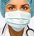 Samitize 50 Count Non Woven 3-ply White Surgical Mask with Elastic Ear Loop - Disposable Filter Face Mask (Blue)