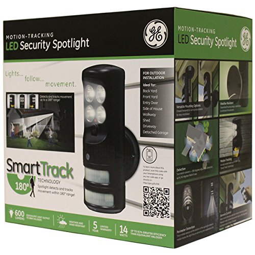 GE Motion-Tracking LED Security Spotlight w/ Smart Track Technology Outdoor Home Safety Watch Detection