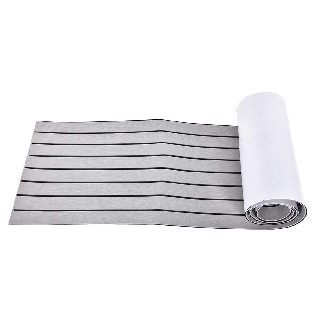 Fishlor Boat Mat, EVA Boat Carpet Pad Decking Sheet Yacht Carpet Boat Floor Marine Non Slip Flooring Carpet(light grey)