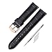 iStrap Leather Watch band Alligator Grain Calfskin Replacement Strap Stainless Steel Buckle Bracelet for Men Women-18mm 19mm 20mm 21mm 22mm 24mm-Black Brown