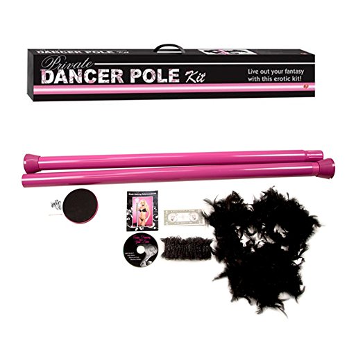 LTC Portable Dance Pole Full Kit Package Fitness Exercise Club Party Bag with Instructional DVD, Pink