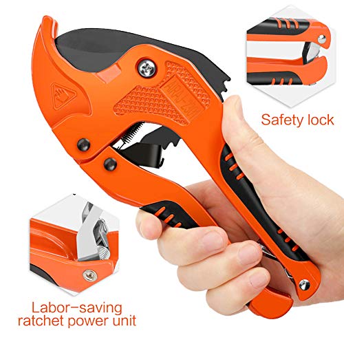 AIRAJ Ratchettype PVC Pipe Cutter to Cutting 13/4'' (42mm) PEX,PVC
