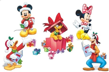 Decorazioni Natalizie Disney Fai Da Te.Wgy Adesivi Murali Di Buon Natale Per Camerette Decorazioni Per La Casa Cartoni Animati Disney Adesivi Murali Pvc Arte Murale Poster Fai Da Te 30 60 Cm Amazon It Sport E Tempo Libero