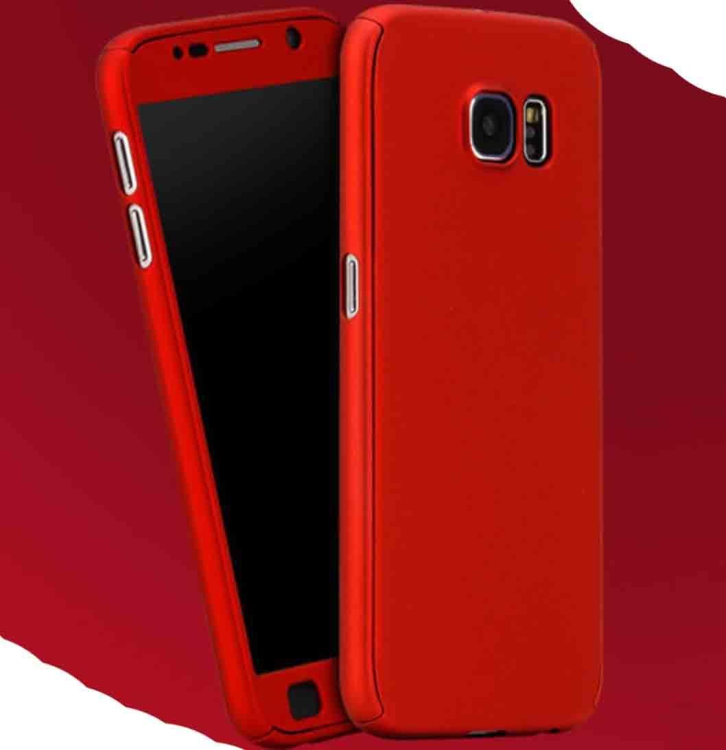 Galaxy J5 Prime G570 Case, Very Light Slim 360° Full-Edge Encase Combined 2 In 1 Ultra Hybrid Cover With Glass, WEIFA Newest Light Slim Anti-Scratch CellPhone Case For Samsung Galaxy J5Prime Red