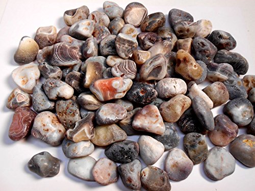 Rock Tumbler Gem Refill Kit - Botswana Agate Rough, S. Africa, Bold Banding, 8 oz