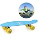 GASACIODS 22 Inch Mini Cruiser Skateboard， Complete Plastic Retro Board with Bendable Deck and Smooth PU Casters/Speed for Kids Youths Beginners, 220 Ibs(Blue)