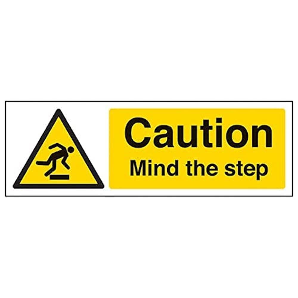 V Safety Eco Friendly Warning General - Caution Mind The Step - 300 X 100mm