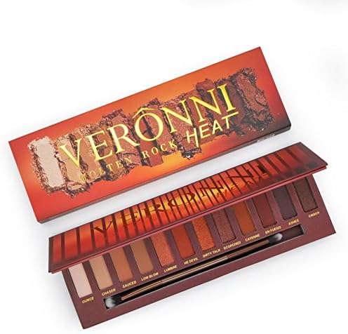 Melted Rock Eye Shadow Palette,HUBEE 12 Color Matte Shimmer Smoky Eye Powder Makeup Nude Brown Warm Red Cosmetic Kits
