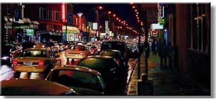 Amazon モダンインテリアアート 油彩 油絵 写実画 風景画 自然画 大都会ニューヨーク Vivace アートフレーム ポスター 通販