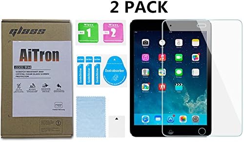 iPad Mini 4 /iPad Mini 5 Tempered Glass Screen Protector [ 2 Pack ] AiTron High Definition/Anti-Oil/2.5D Rounded Edges/9H Hardness/Scratch Proof (Not Compatible with iPad Mini 1/2/3)