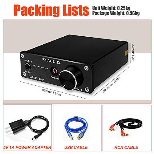 FX AUDIO DAC and Headphone Amplifier Mini HiFi Stereo Home Audio DAC