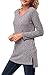 Zattcas Womens Tunic Sweater V Neck Long Sleeve Side Split Sweater Dress