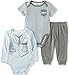 Calvin Klein Baby Screen Print and Stripes Bodysuit with Pants Set, Blue, 0/3 Months