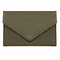XEYOU Envelope Style Leather Case Front Pocket Wallet Super Thin Fashion Card Holder with ID Card Slots (Dark Brown)