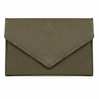 XEYOU Envelope Style Leather Case Front Pocket Wallet Super Thin Fashion Card Holder with ID Card Slots (Dark Brown)