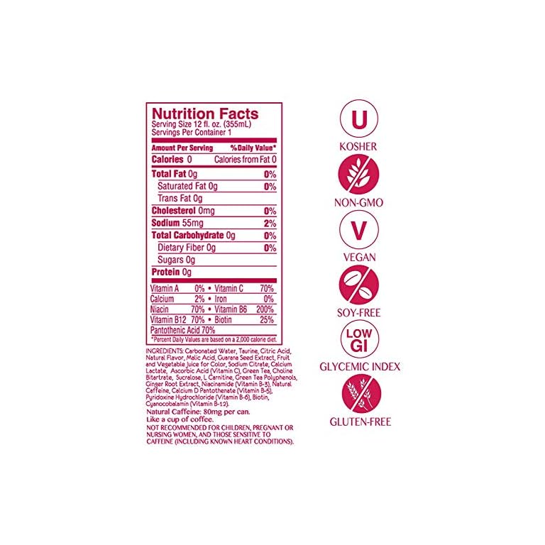 ASPIRE Healthy Energy Drinks – Raspberry Acai, 12 Pack – Sugar free