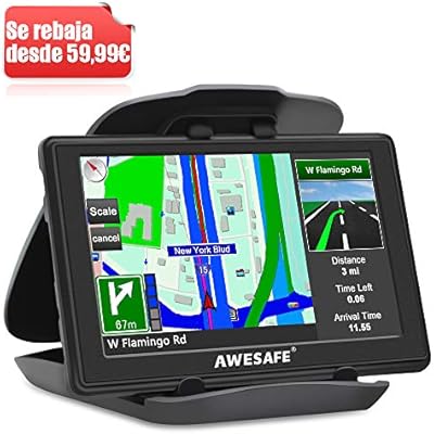 AWESAFE GPS para Coches con 5 Pulgadas Pantalla LCD, Navegador GPS ...