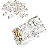 UGREEN RJ45 Connector Cat5E Cat5 Crimp Modular Connector 50 Pack Ethernet Network Cable Plug Crystal 8P8C