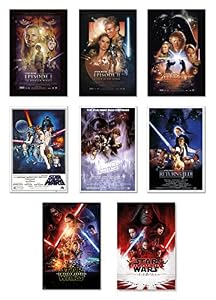 Image of Star Wars: Episode I, II, III, IV, V, VI, VII & VIII - Movie Poster Set (8 Individual Full Size Movie Posters - Version 2) (Size: 24" x 36" each)