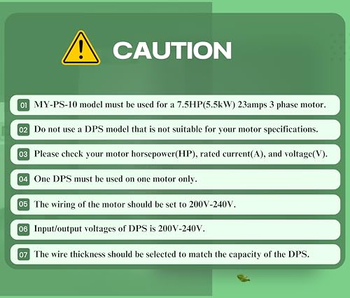 DPS 10HP MY-PS-10 Used for 7.5HP(5.5kW) 23A Motor, Single to 3 Phase Converter, 1 DPS Must Be Used for 1 Motor Only, Input/Output 200-240V, UL Listed