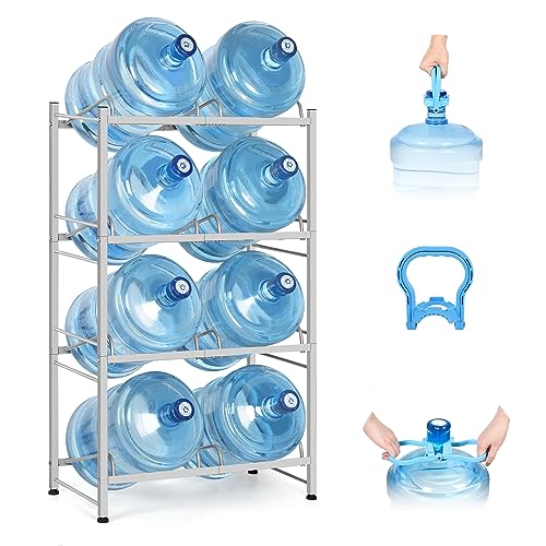 5 Gallon Water Bottle Holder, 4 Tier Water Jug Rack, Water Cooler Jug