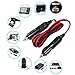 KUNCAN 4FT 12-24V Double Male to Male Cigarette Lighter Plug Extension Cable, with LED Lights, 16 AWG Heavy Duty Cable, Power Charger Cord, Fuse 10A