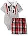 Calvin Klein Newborn Boys Interlock Body Top with Woven Shorts, Gray, 0-3 Months
