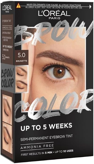 L'Oreal Paris Brow Semi-Permanent Tint 5.0 Brunette Ammonia Free 5 Weeks
