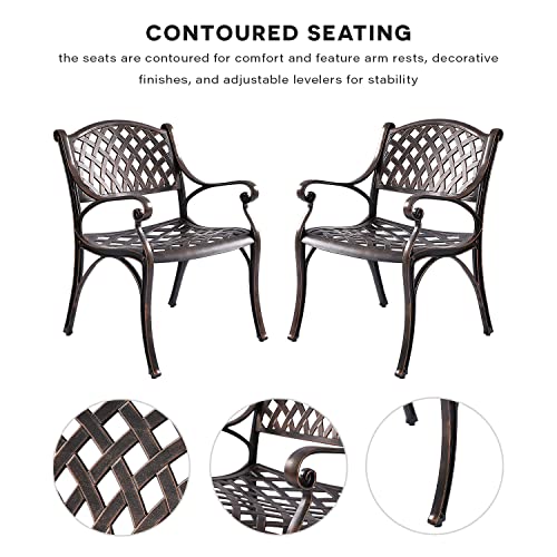 Kinger Home 5Piece OilRubbed Bronze Patio Set, Cast Aluminum Patio