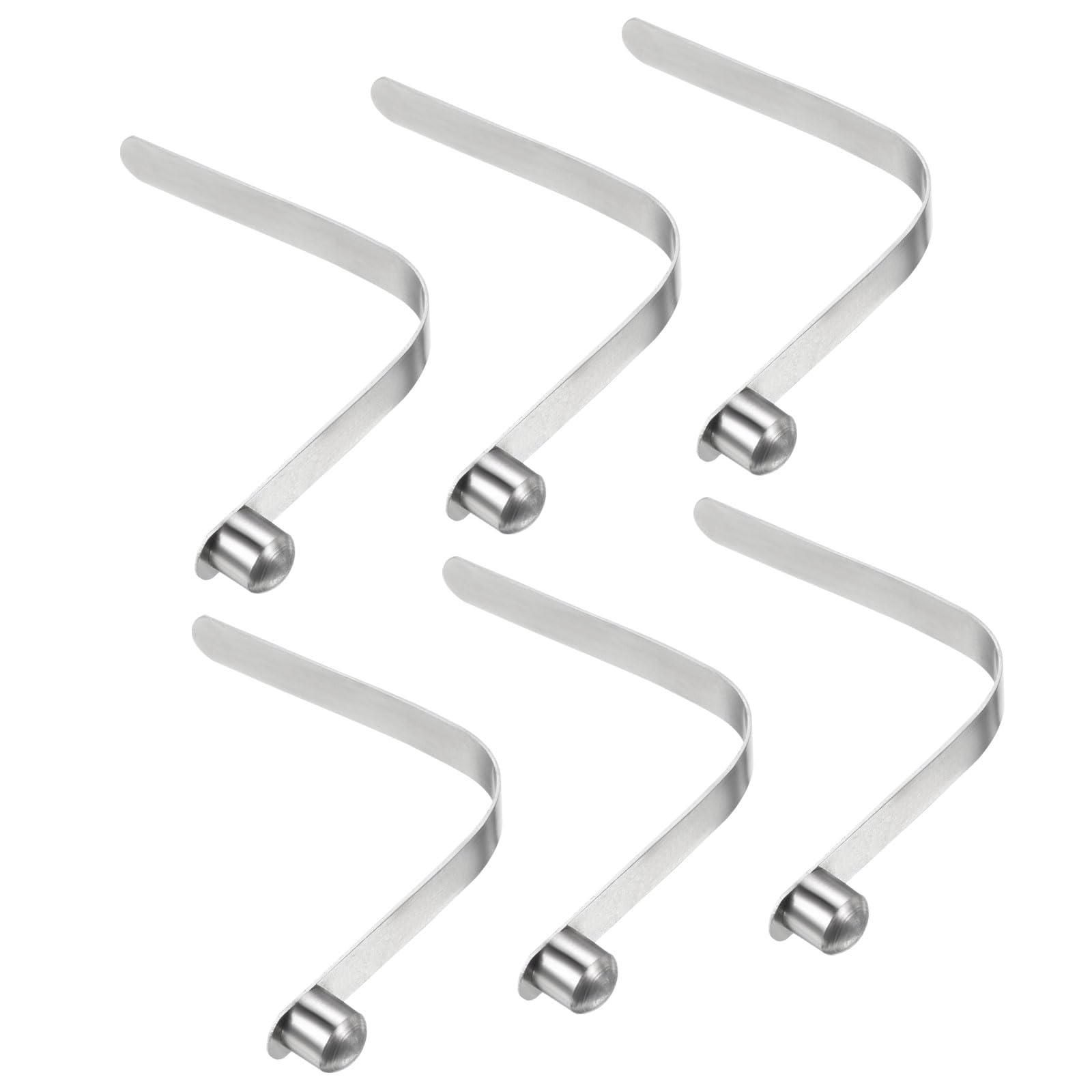 PATIKIL 8x8mm Kayak Paddle Snaps, 6 Pack Tent Pole Clips Steel V Shaped Single Pin Push Button Spring Clips Lock Tube Pole Clips for Camping Awning