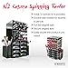 N2 Makeup Co Spinning Acrylic Makeup Organizer Carousel, Holds 72 Lipstick Holder Slots, Brushes & 16 Powder Compact Cases, Clear Cosmetics Storage Box