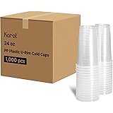 Karat C1012-K 24oz 700 cc 95mm Diameter Translucent PP U-Rim Cups - Case of 1000
