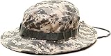 ACU Digital Camouflage Military Wide Brim Boonie Hat with Chin Strap by Army Universe (Large - 7.5")